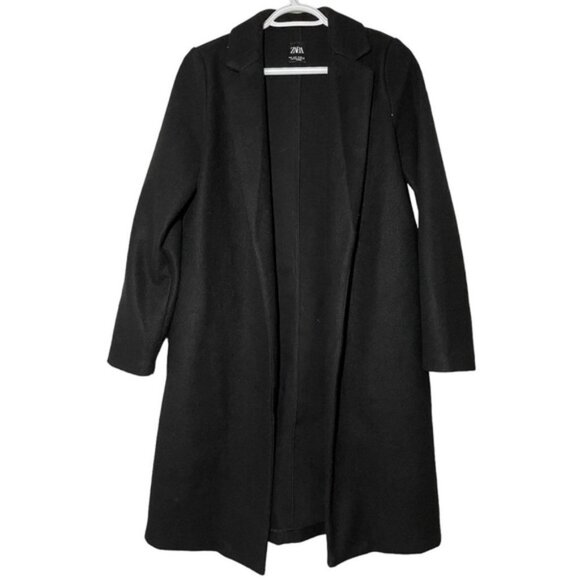 ZARA BLACK LAPEL COLLAR COAT SIZE S - Picture 6 of 9